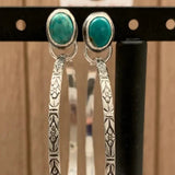 Opal-Embedded Fashion Earrings