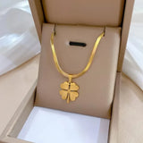 Golden Clover Pendant Necklace