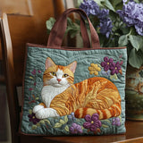 Quilted Tote Bag - Ginger Cat
