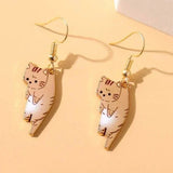 Cat-Themed Pendant Earrings
