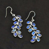 Lustrous Moonstone Leaf Earrings