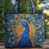 Quilted Tote Bag - Royal Peacock