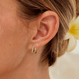 18K Gold Crystal Claw Earrings