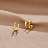 18K Gold Crystal Claw Earrings
