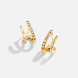 18K Gold Crystal Claw Earrings