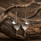 Bohemian Silver Leaf Earrings