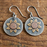 Retro Sunflower Round Earrings