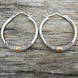 Vintage-Inspired Sculpted Aro Earrings in Dual Tones