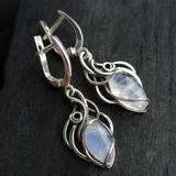 White Crystal Silver Earrings