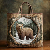 Winter Forest Bear CW1001014CL Quilted Tote Bag