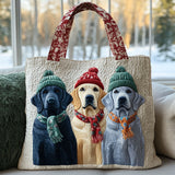 Merry Labrador Crew WN1710090CL Quilted Tote Bag