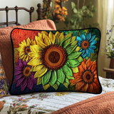 Elegant Sunflowers Quilted Bedding Pillow Case NCU0NT5787