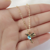 Delicate Hummingbird Pendant Necklace