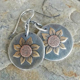 Retro Sunflower Round Earrings