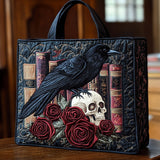 Mystic Raven Book CW0901004CL Quilted Tote Bag