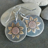 Retro Sunflower Round Earrings
