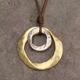 Unique Geometric Circle Pendant Necklace