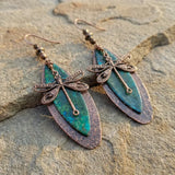 Retro Boho Dragonfly Dangle Earrings