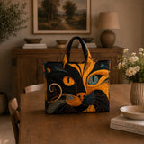 Quilted Tote Bag - Mystic Cat