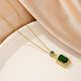 Emerald Stone Greta Necklace