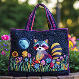 Moonlit Raccoon CW1501014CL Quilted Tote Bag