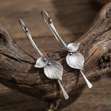 Bohemian Silver Leaf Earrings
