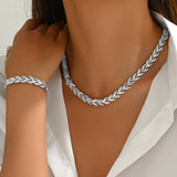 Chic Fish Tail Set Adorned with Glass and Gemstones