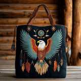 Tribal Bald Eagle CW0901011CL Quilted Tote Bag