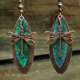 Retro Boho Dragonfly Dangle Earrings
