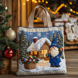Snow Cabin Gnome WN1710098CL Quilted Tote Bag