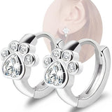 Small Hoop Earrings with Paw Print Motif – Animal Huggie Earrings for Women