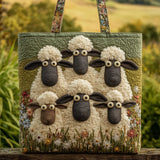 Quilted Tote Bag - Five Sheep