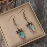 Retro Boho Dragonfly Dangle Earrings
