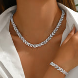 Chic Fish Tail Set Adorned with Glass and Gemstones