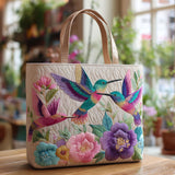 Hummingbird Flower Garden CW2709012CL Quilted Tote Bag