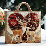Forest Deer Affection CW0801005CL Quilted Tote Bag