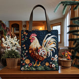 Rooster Floral KL0412029CL Quilted Tote Bag