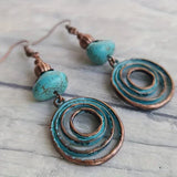 Turquoise Vintage Spiral Earrings