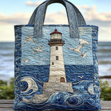 Stormy Lighthouse WN2309100CL Quilted Tote Bag