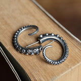 Silver Tentacle-Inspired Earrings