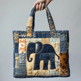 Elephant Patchwork XR0801009CL Quilted Tote Bag