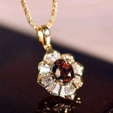 Crimson Gold Pendant Necklace