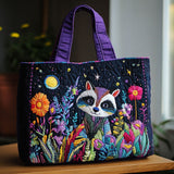 Mystic Raccoon Night CW1501015CL Quilted Tote Bag