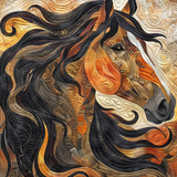 Abstract Horse Quilted Blanket NCU0TH773
