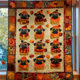 Autumn Vibe Pugs Quilted Blanket NCU0VL078