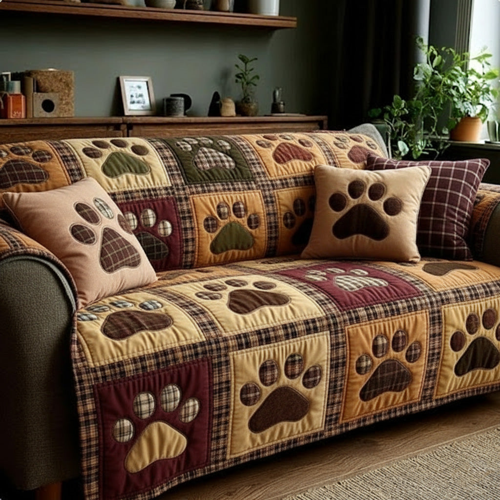 Pet Paw Quilted Sofa Cover NCU0VT358