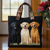 Quilted Tote Bag - Three Labradors