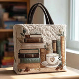 Quilted Tote Bag - Coffee Chapter