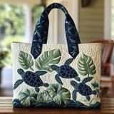 Quilted Tote Bag - Sea Turtle Grace