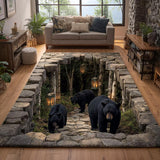 Black Bear Area Rug NCU0DV9628